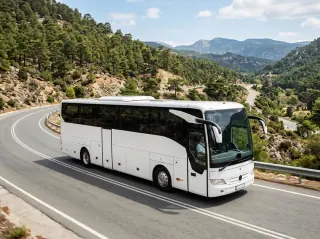 Coach tour in the Troodos Mountains, Cyprus